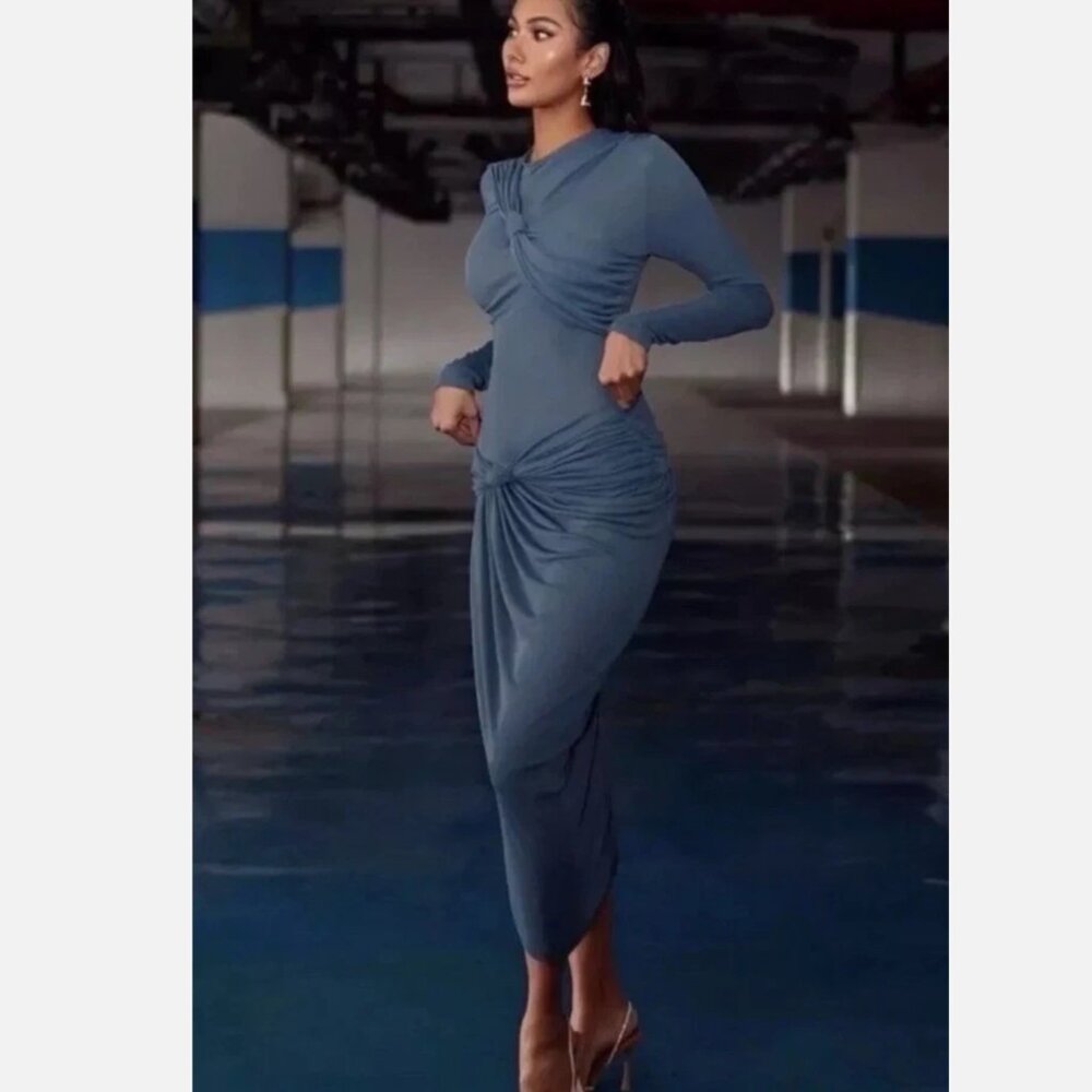 Zara long sleeve knotted dress - Picture 5 of 7